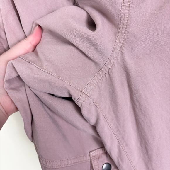 Anthropologie Pilcro Linen Blend High Waisted Wide Leg Utility Silky Cargo Pants - Picture 7 of 13